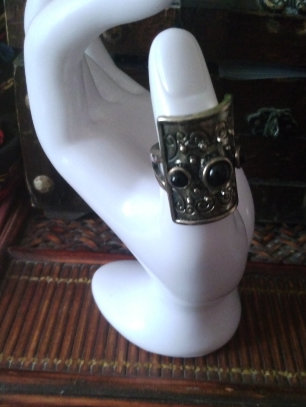 Ornate Statement Ring in Silver Like New Size7